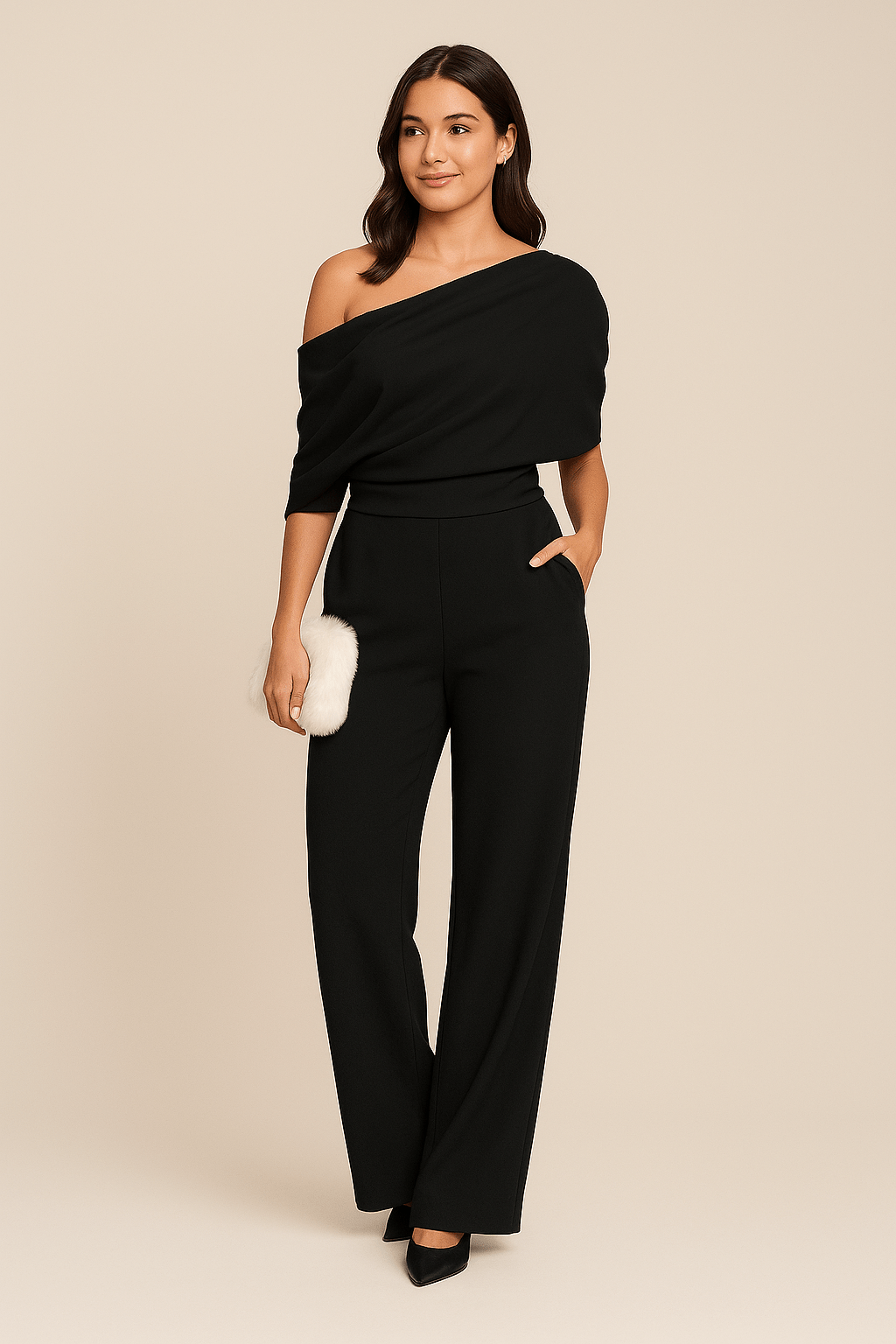 Damen One-Shoulder Jumpsuit Frühling Leicht
