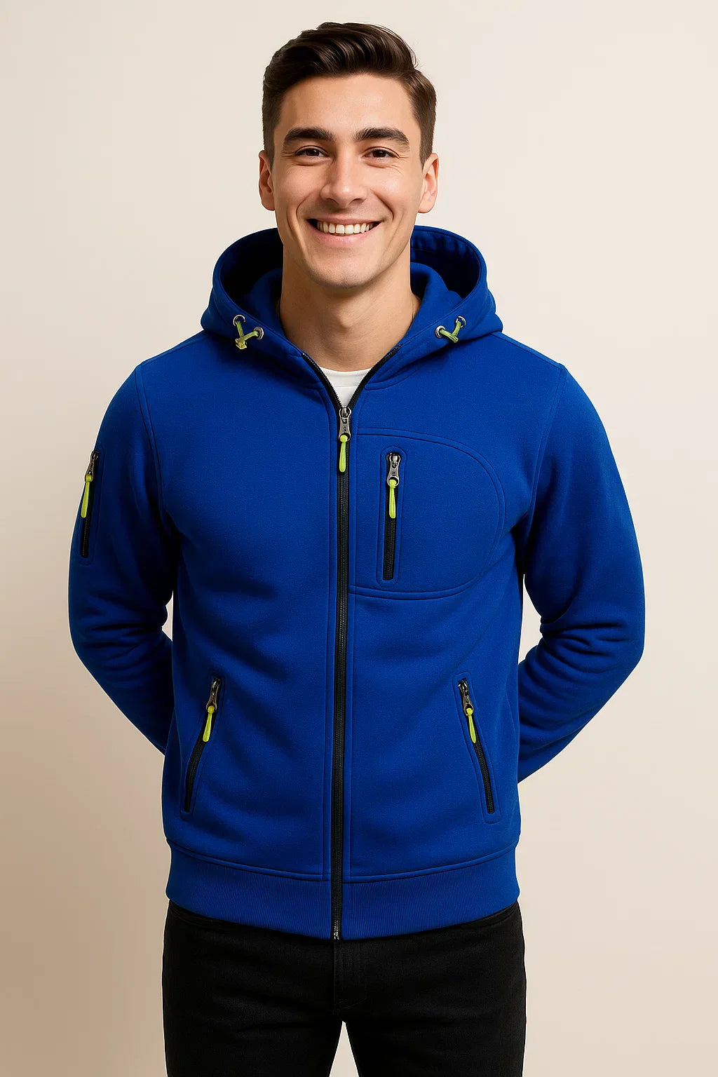 Herren Freizeitjacke mit Kapuze und Taschen
