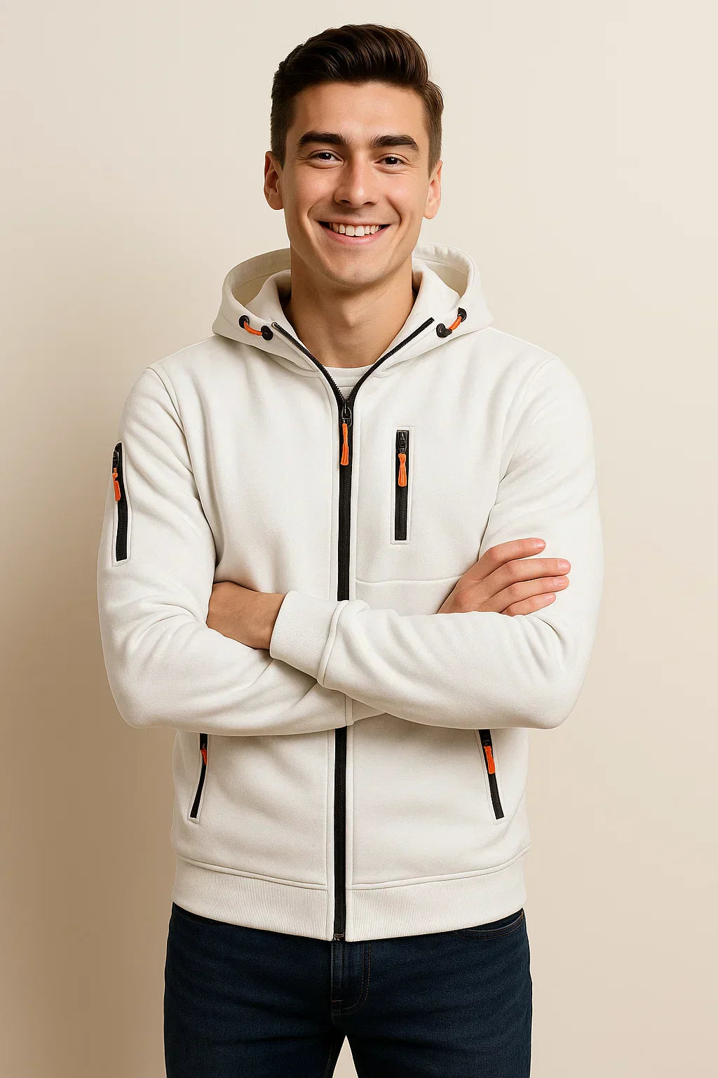 Herren Freizeitjacke mit Kapuze und Taschen - Norvielle
