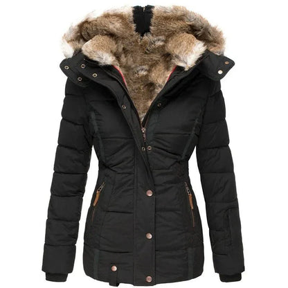 Damen Steppjacke Weiches Innenfutter Abnehmbare Kapuze - Norvielle