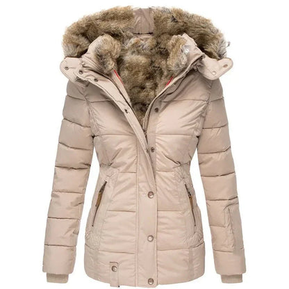 Damen Warme Langjacke Fleece Winterjacke