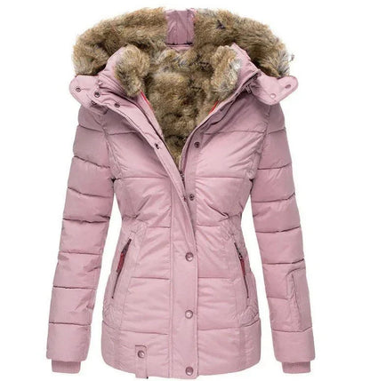 Damen Warme Langjacke Fleece Winterjacke