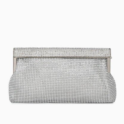 Damen Clutch Gold Kristallbesatz Schnappverschluss