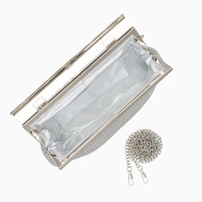 Damen Clutch Gold Kristallbesatz Schnappverschluss