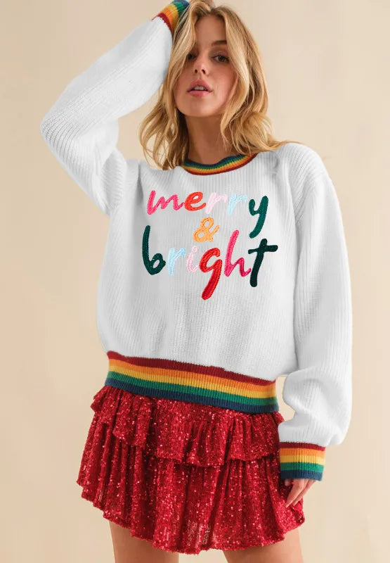 Weihnachtspullover Bunt Regenbogenfarben - Norvielle
