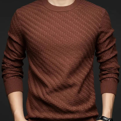 Damen Pullover Rundhals Strukturmuster