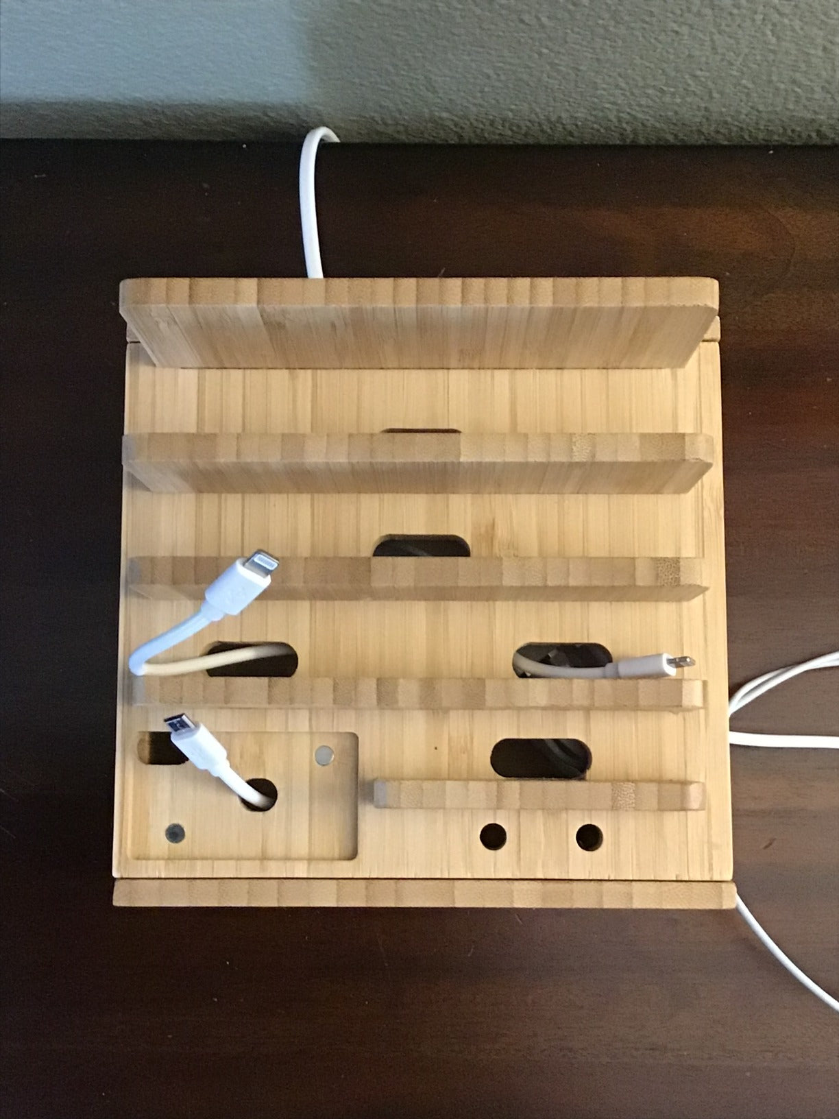 Bambus Lade-Station 5-Port USB Organizer