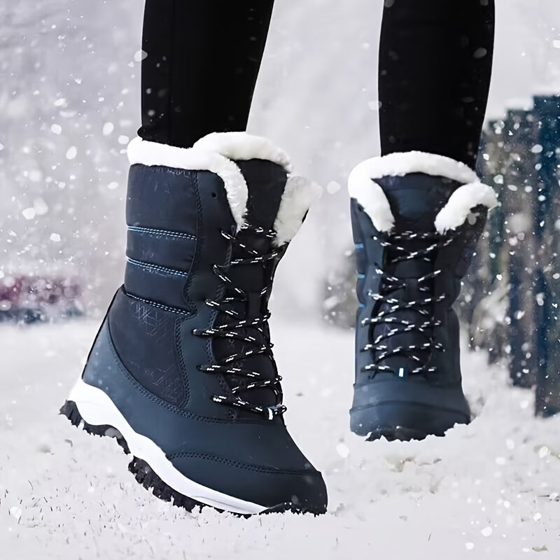 Damen Winterstiefel Runde Kappe Warmes Fleece