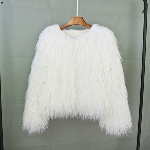 Norvielle Herren Kunstpelzmantel Warm Elegant
