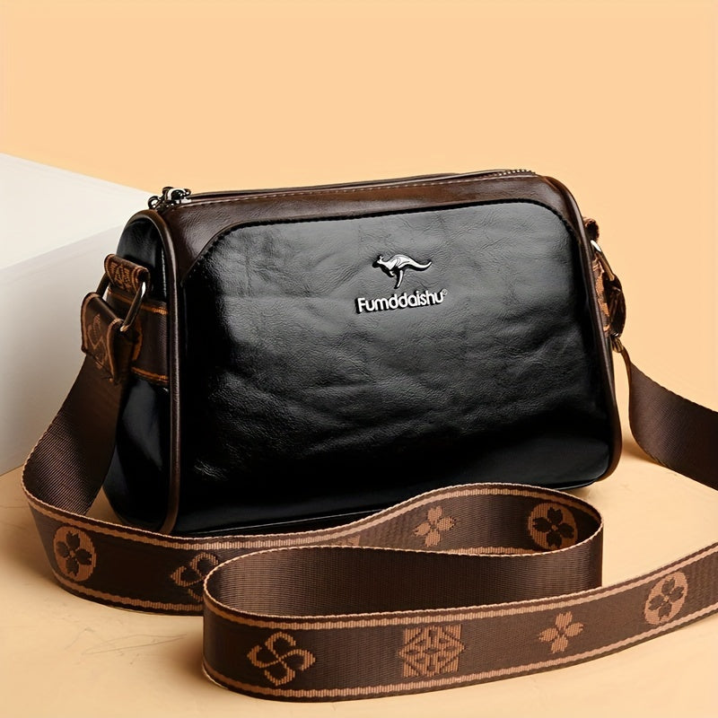 Vegan Ledertasche Damen Crossbodytasche Schwarz - Norvielle