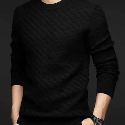 Damen Pullover Rundhals Strukturmuster