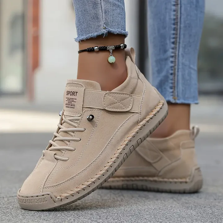 Damen Orthopädische Sneaker Klettverschluss Schwarz - Norvielle