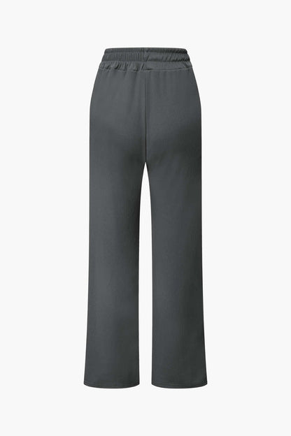 Damen Zweiteiler-Set Asymmetrisches Oberteil Weite Hose