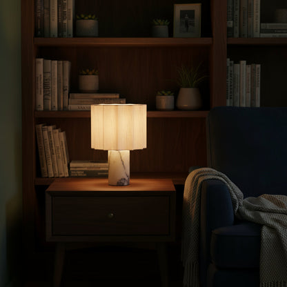 Marmor Tischlampe Mirna Weiss