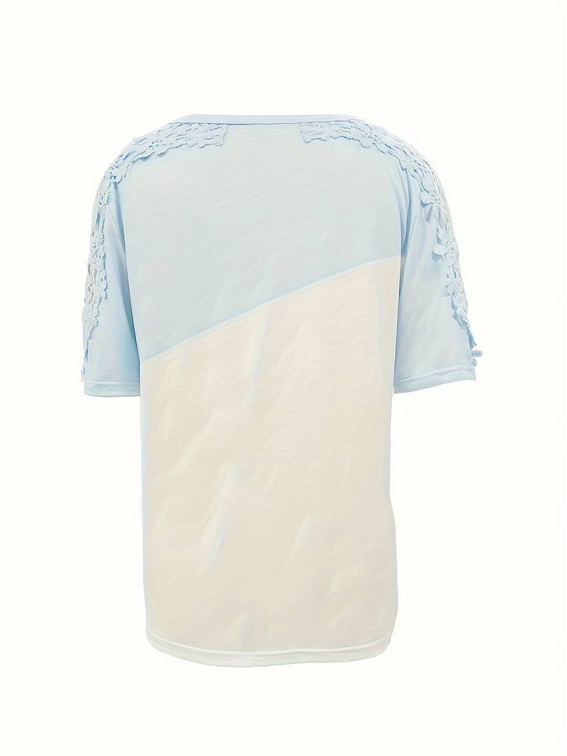 Norvielle Damen T-Shirt Rundhals Unifarben Baumwolle - Norvielle