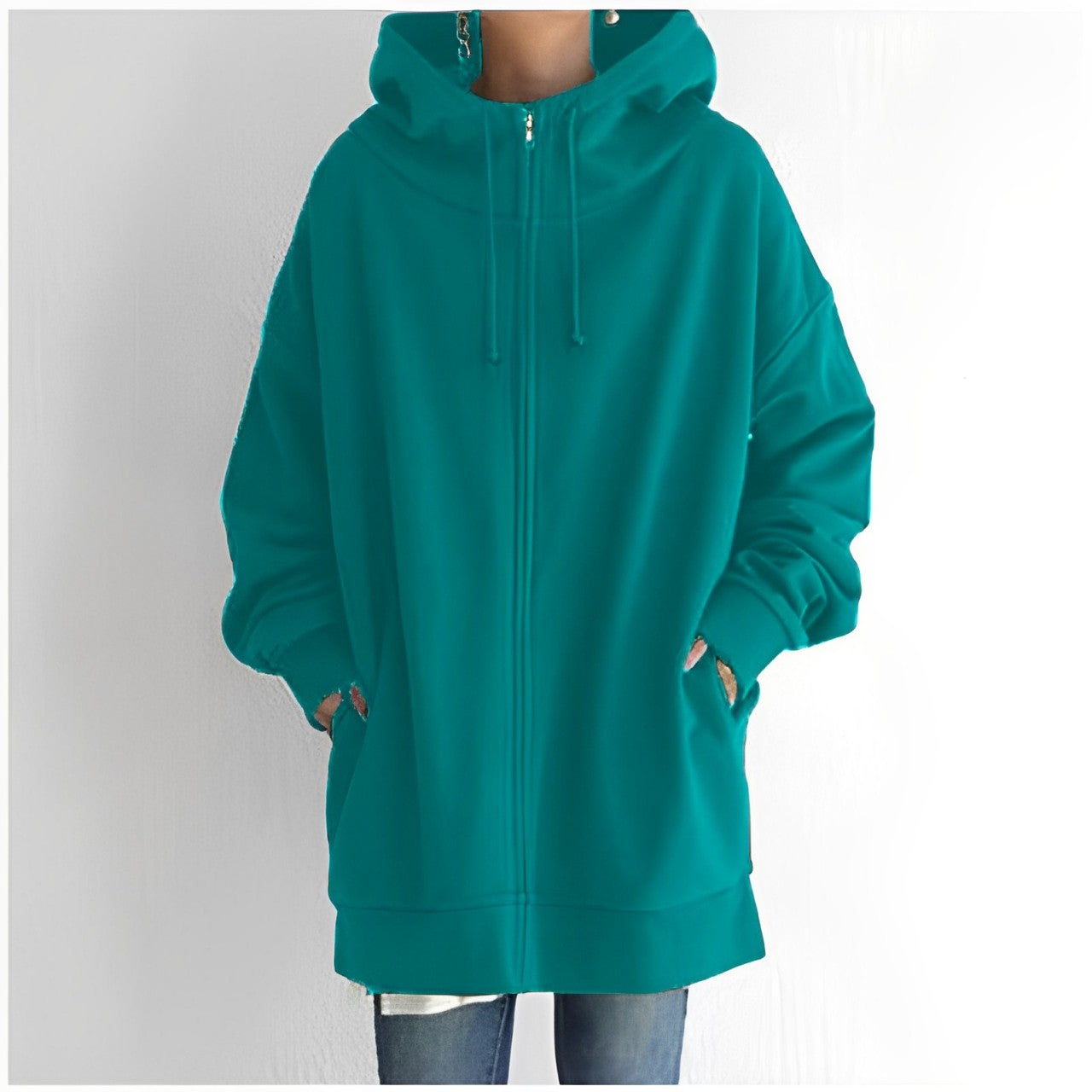 Norvielle Damen Fleece-Hoodie Reißverschluss