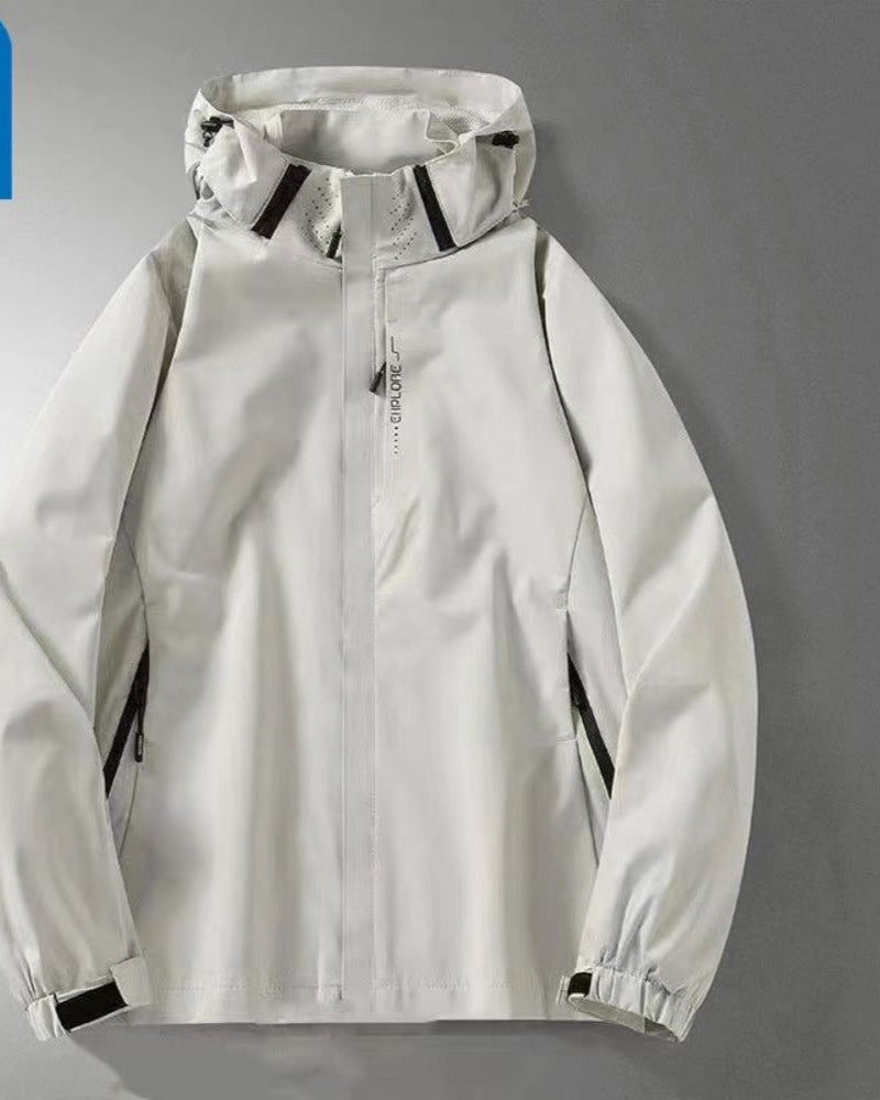 Damen Wasserdichte Kapuzenjacke Reißverschluss