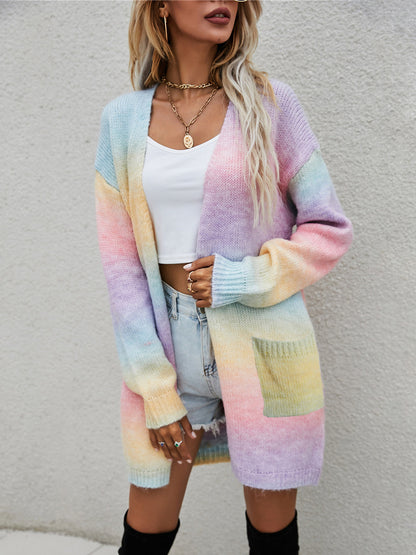 Engel Flügel Cardigan Gefüttert Offen Vorne Gradient Frauen