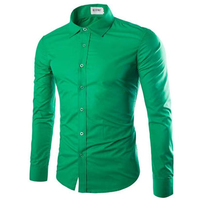 Herren Slim-Fit Hemd Atmungsaktives Bügelfrei