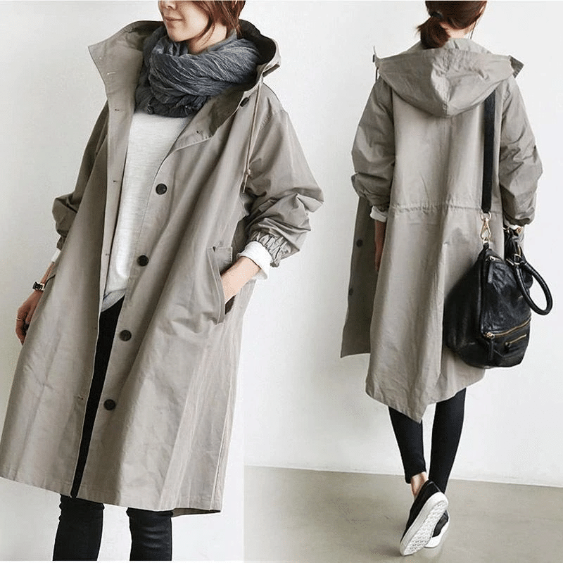 Norvielle Herren Windjacke Knöpfe Kapuze