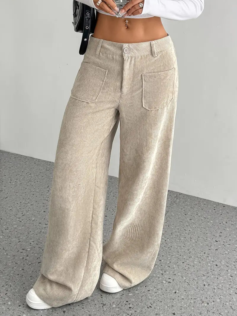 Damen Cordhose Baumwollmischung Weit