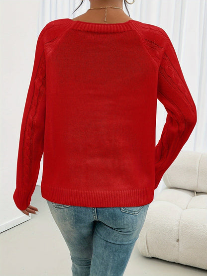 Norvielle Damen Pullover Rundhalsausschnitt Casual