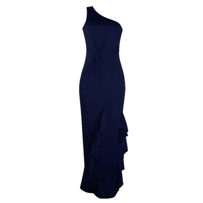 Damen Swing-Kleid Geteiltem Rüschensaum