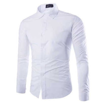 Herren Slim-Fit Hemd Atmungsaktives Bügelfrei