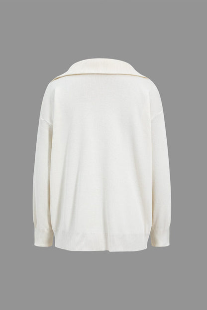 Damen Zweiteiler Oversized Pullover Schlitzrock Set