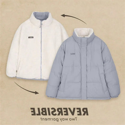Damen Steppjacke Wendbar Zweitseitig Beige/