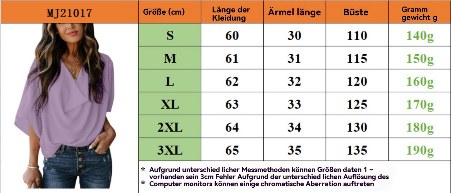 Heidi Damen Chiffonhemd V-Ausschnitt