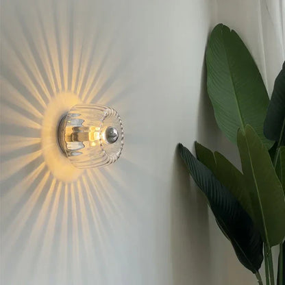 Moderne Glas Wandleuchte Strahlen-Effekt