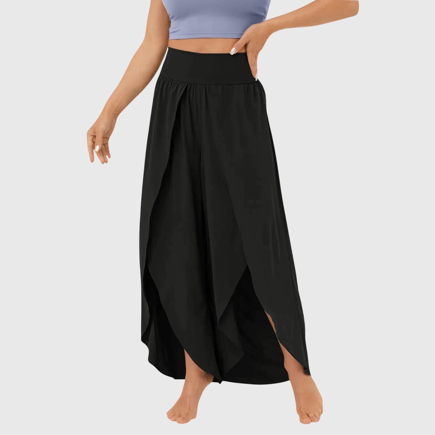 Damen Weite Boho-Hose mit Schlitzdesign
