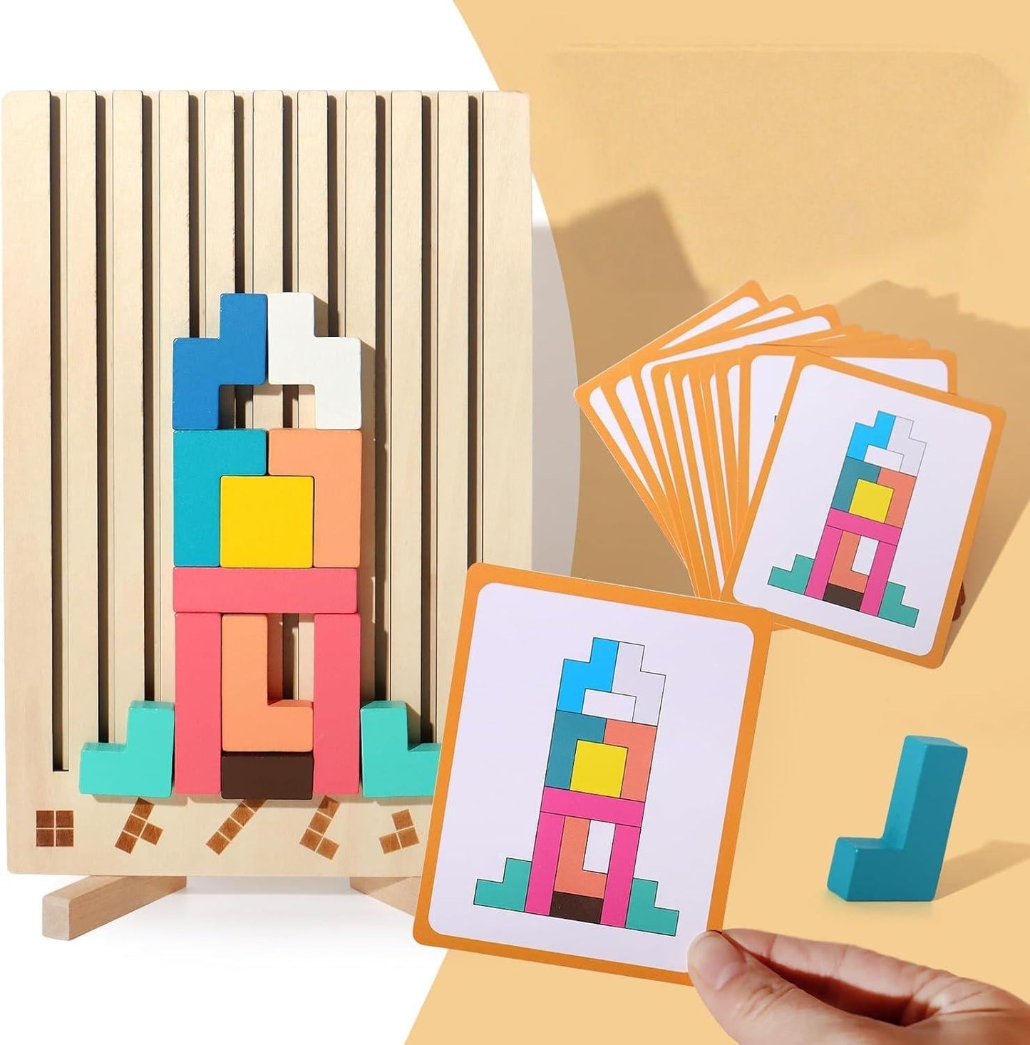 Holzpuzzle Tetris 3D für Kinder