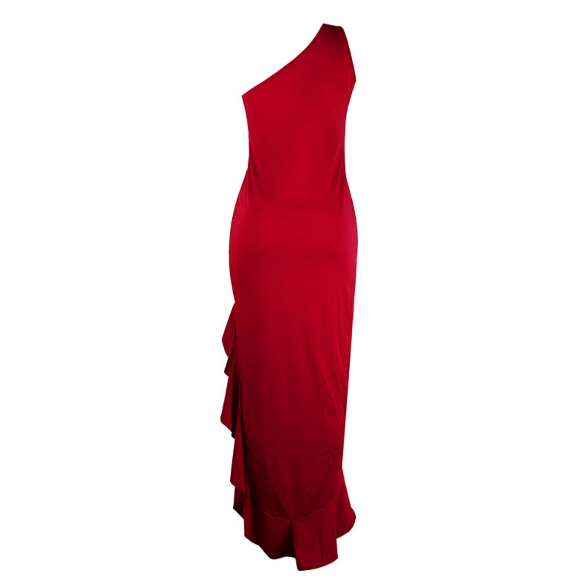 Damen Swing-Kleid Geteiltem Rüschensaum
