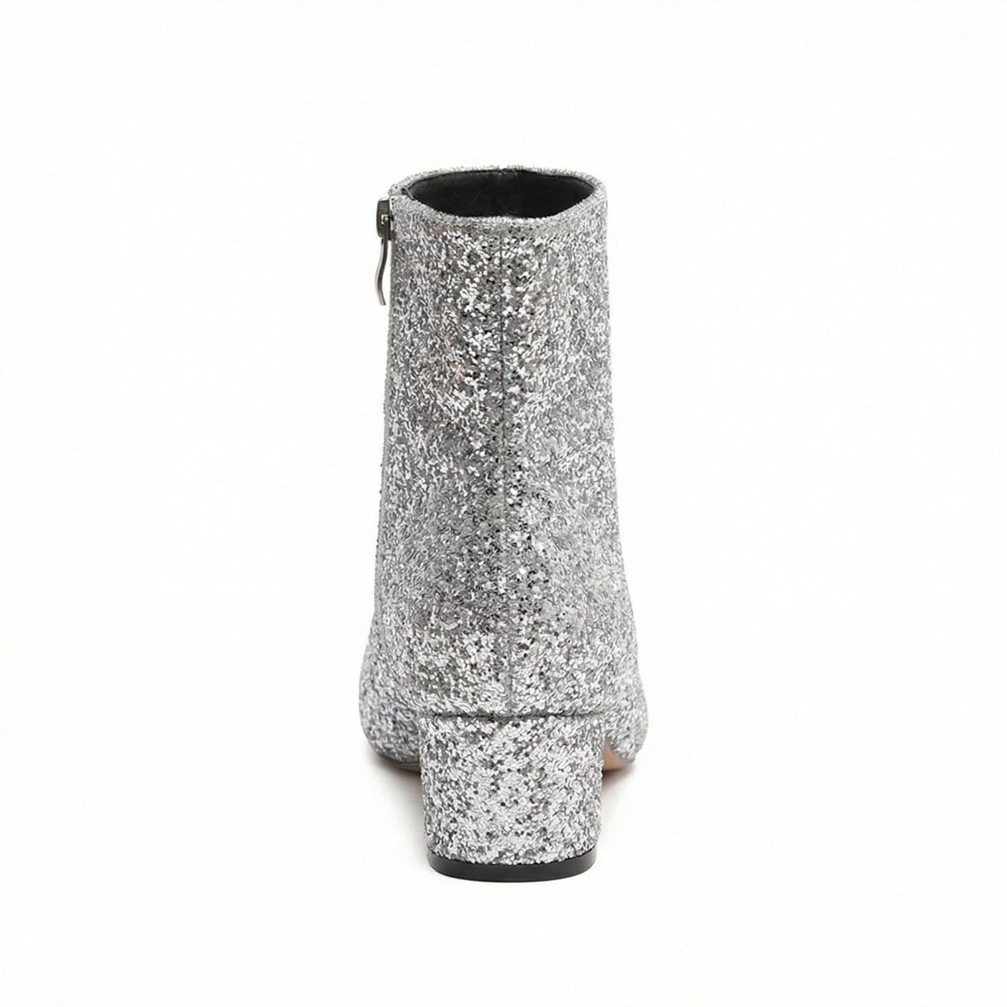 Norvielle Damen Glitzer-Ankle-Boots mit Blockabsatz
