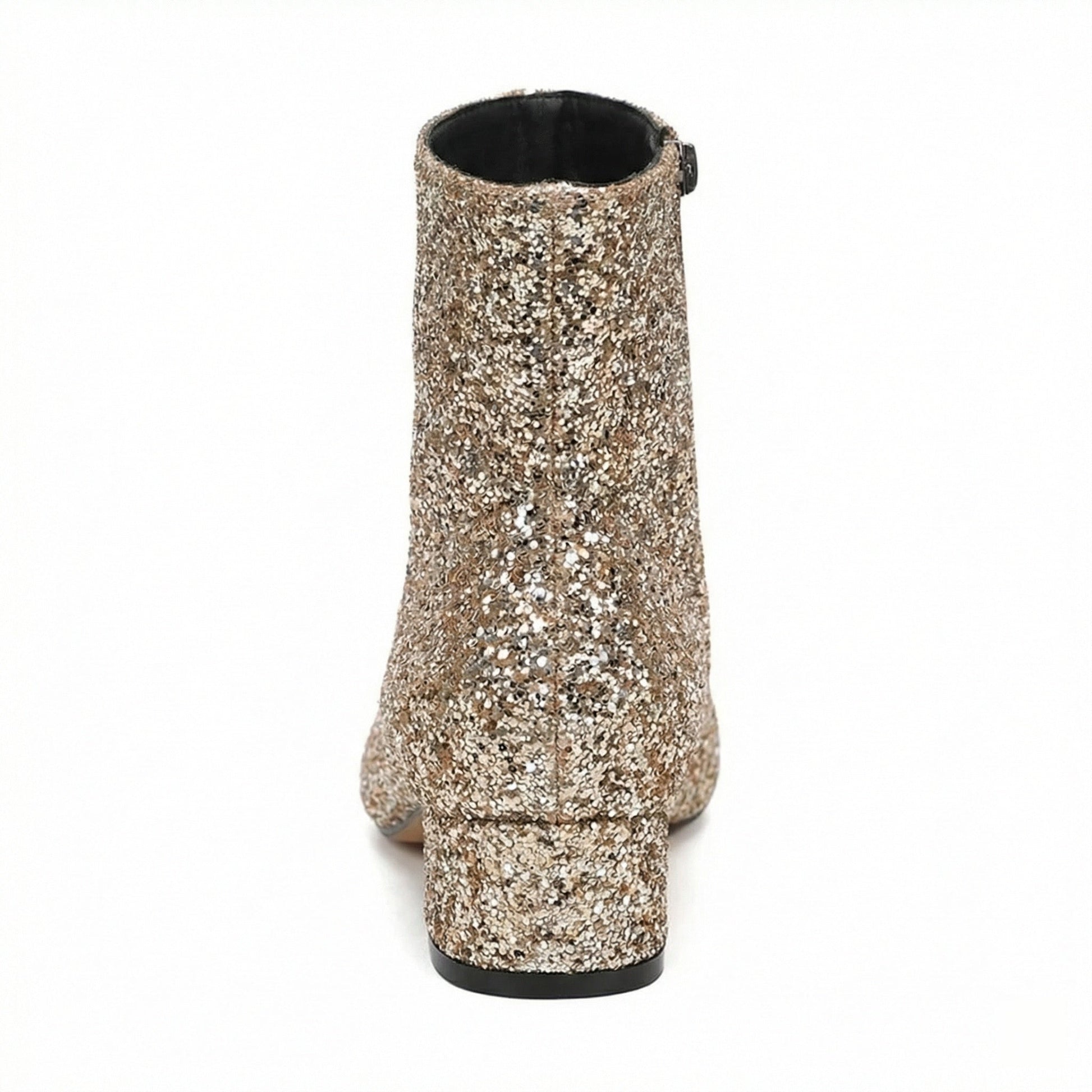 Norvielle Damen Glitzer-Ankle-Boots mit Blockabsatz - Norvielle