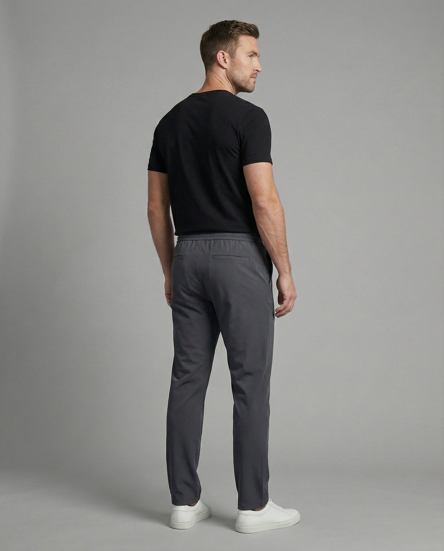 Herren Chinohose Elastisch Tunnelzug