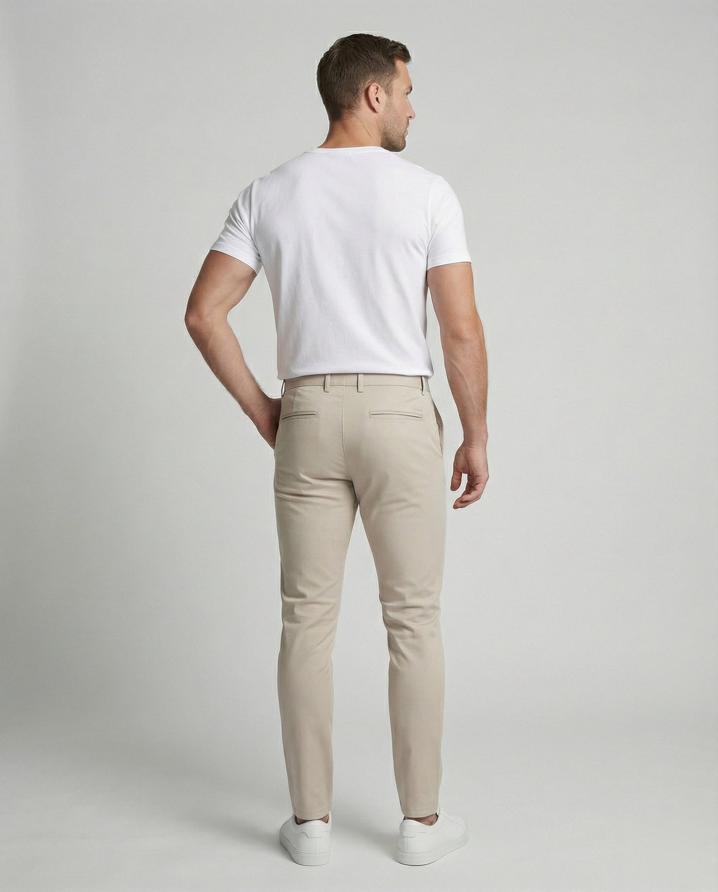 Herren Slimfit Hose Elastikbund Schwarz - Norvielle