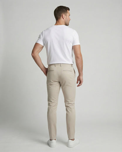 Herren Slimfit Hose Elastikbund Schwarz - Norvielle