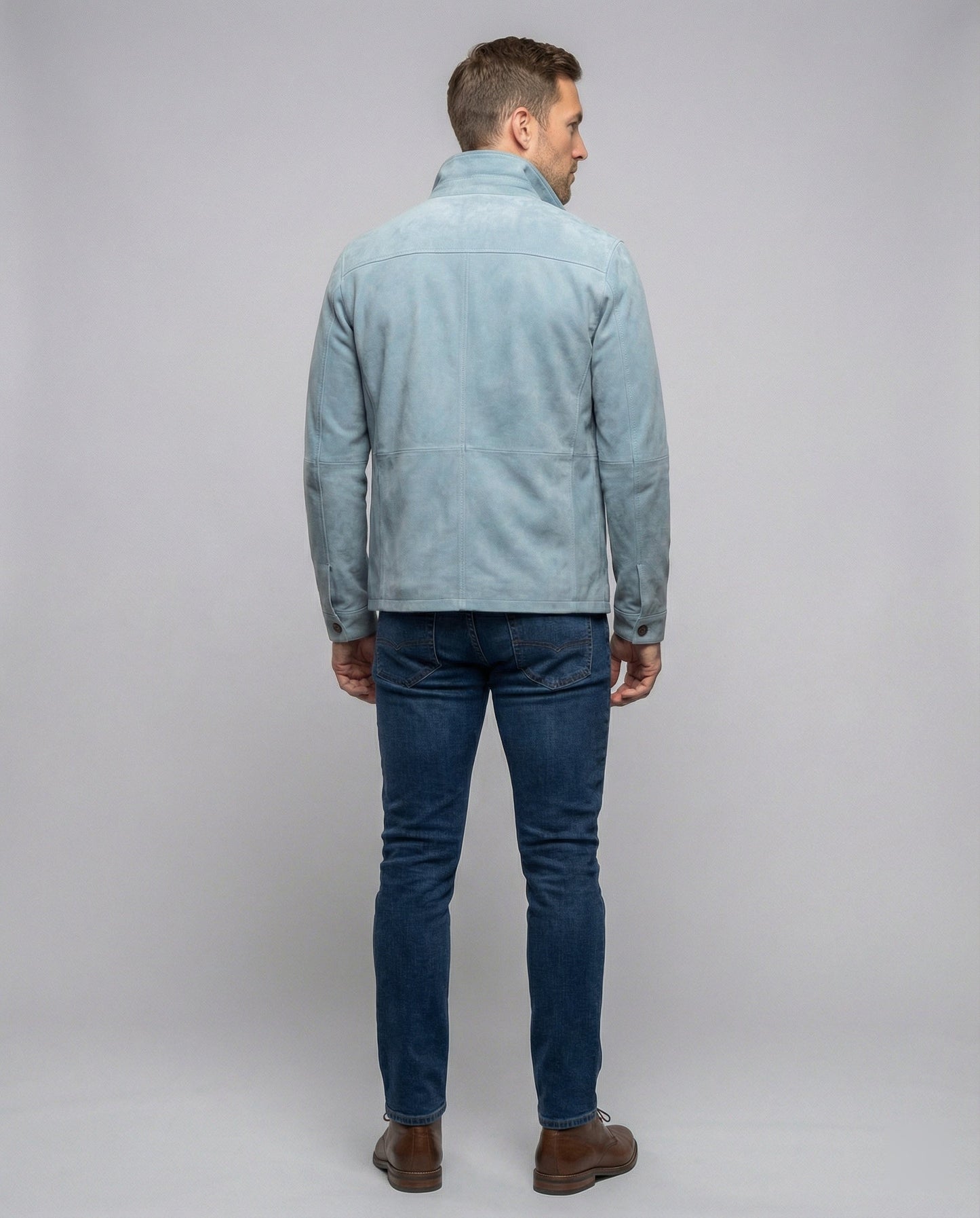 Herren Lederjacke Wildleder Praktischer Kragen