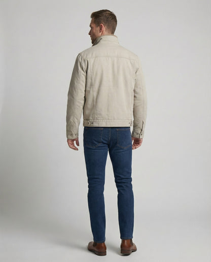 Herren Canvasjacke Teddykragen