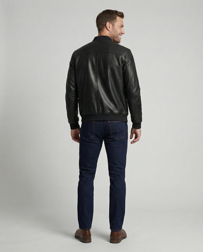 Herren Lederbomberjacke