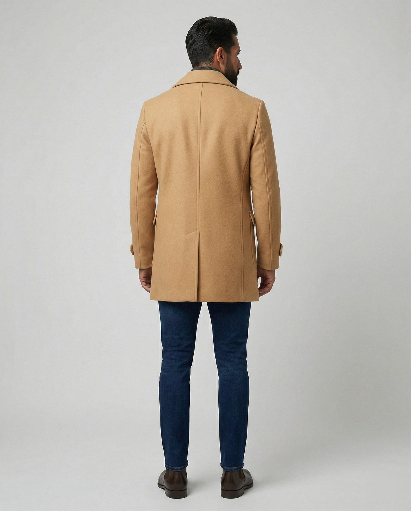 Herren Wollmantel Elegantes Design Doppelknopf