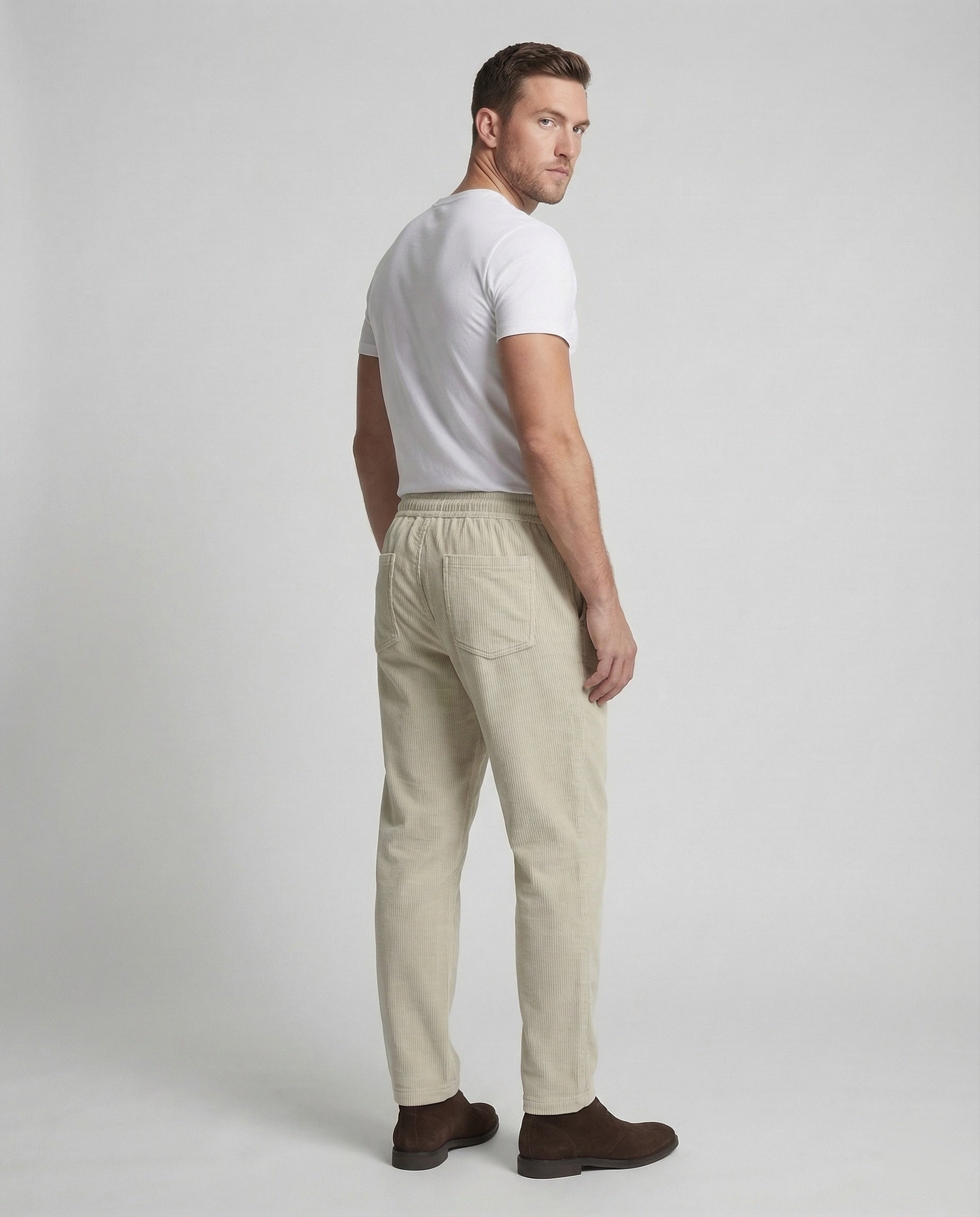Herren Cordhose Weite Passform Hohe Leibhöhe - Norvielle