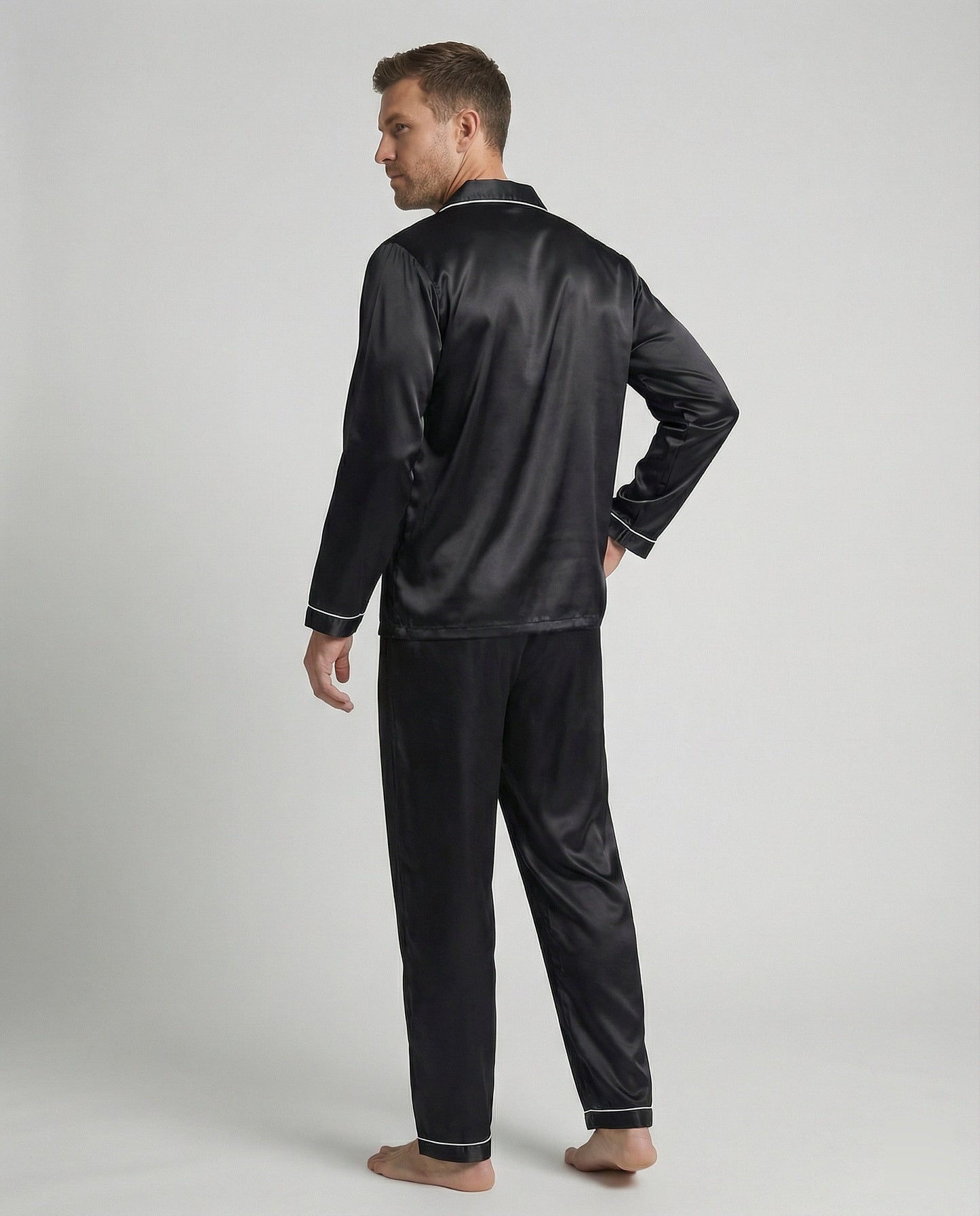 Herrenpyjama Satin Qualität