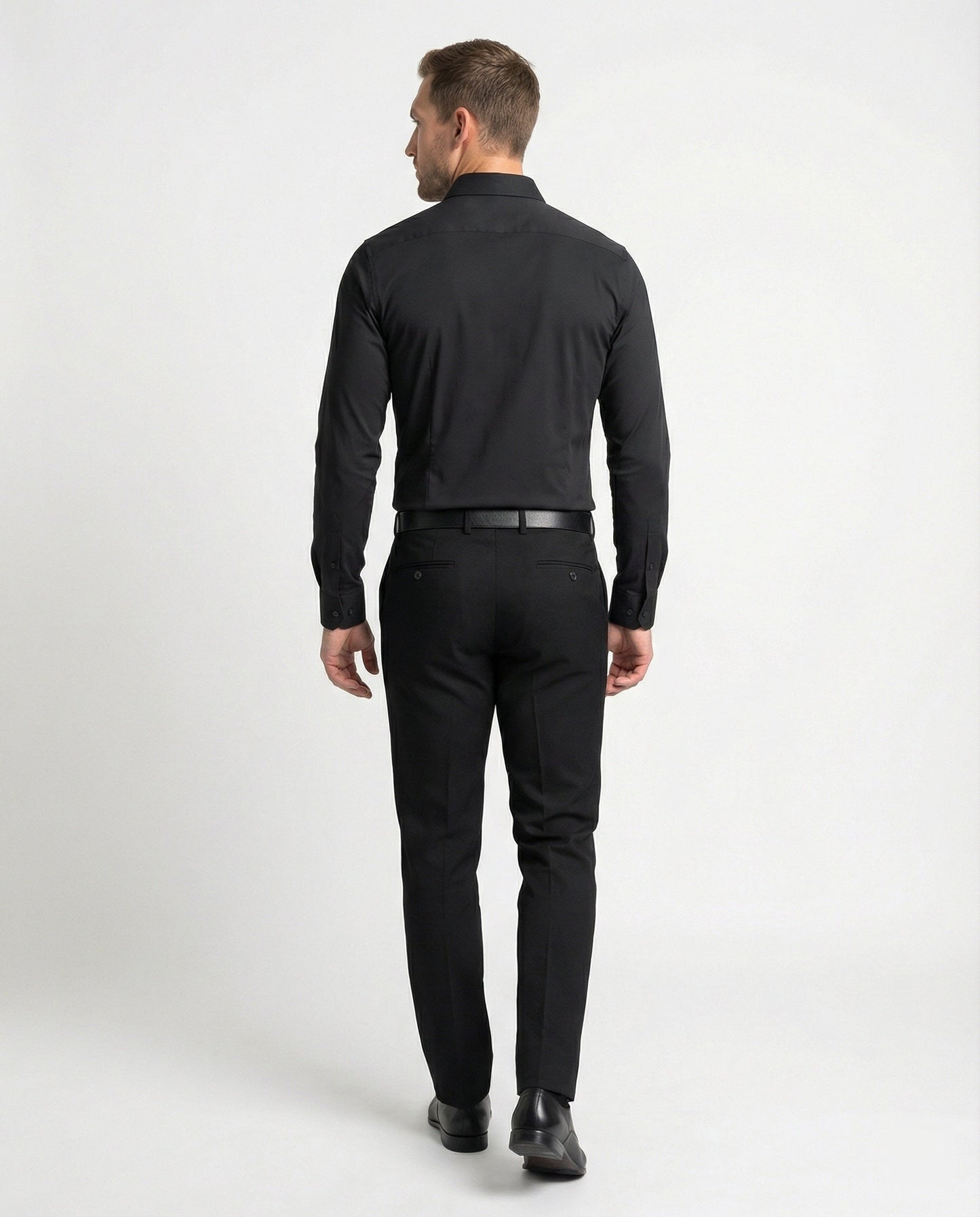 Herren Business Stretch Hemd Elastisch Weiß