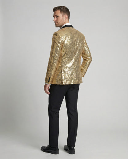 Norvielle Herren Blazer Pailletten Glänzend
