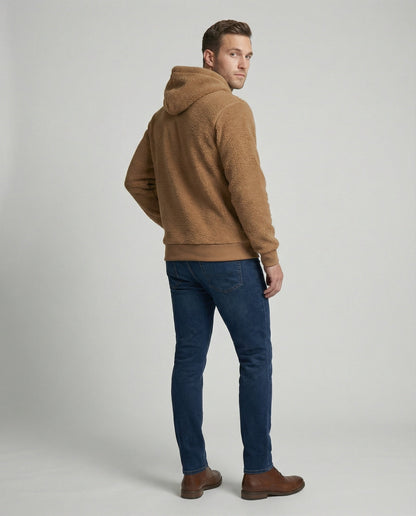 Herren Teddy Pullover Kuscheliger Baumwolle Beige