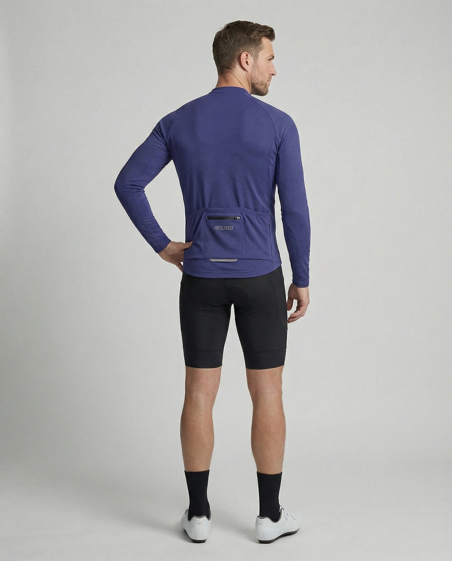 Herren Langarm Fahrradtrikot Mit Rückentaschen - Norvielle